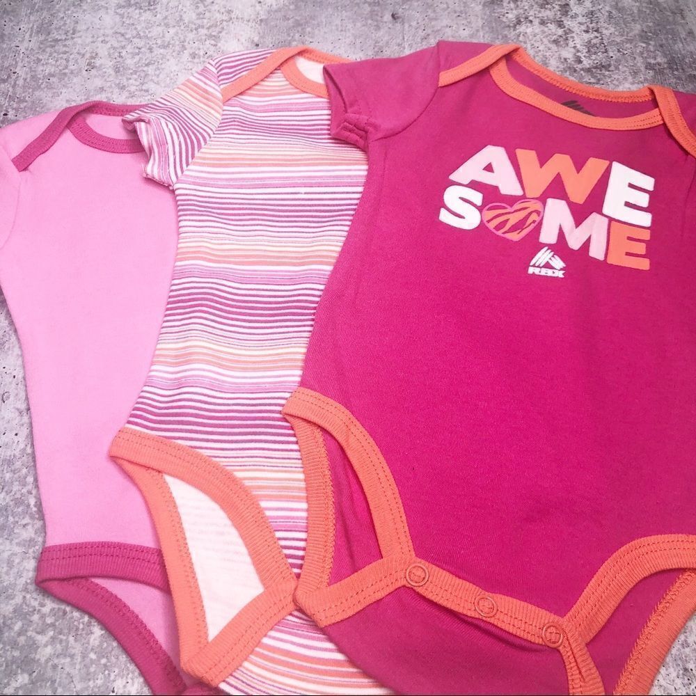 RBX Infant Baby Girl Onesies Bundle Set of 3 NWOT